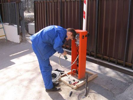 Установка шлагбаума